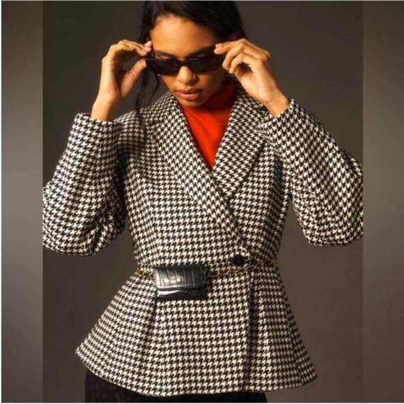 Anthropologie Jackets & Blazers - Anthropology Maeve Houndstooth Peplum Jacket size Medium